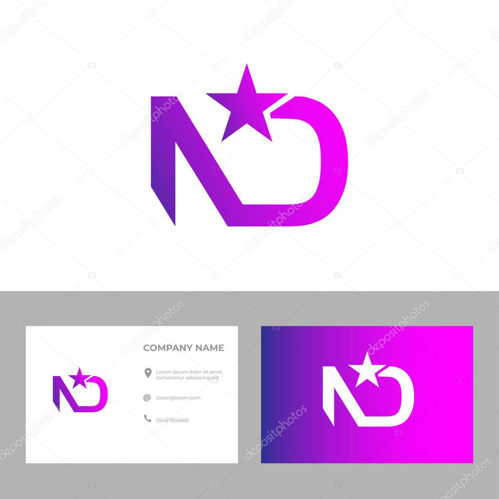 Elegant Letter Nd Logo design Concept