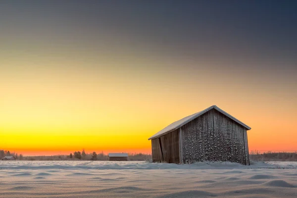 Východ slunce na chladné ráno — Stock fotografie