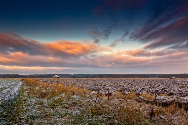 Frost On The Winter Fields — Stock Photo, Image