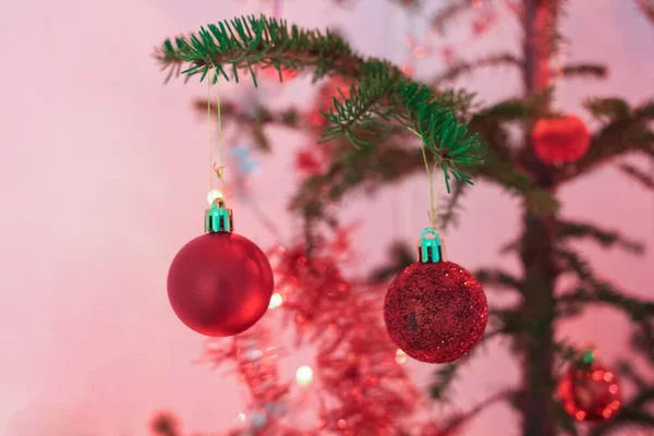 Two Red Baubles — Stock Photo, Image