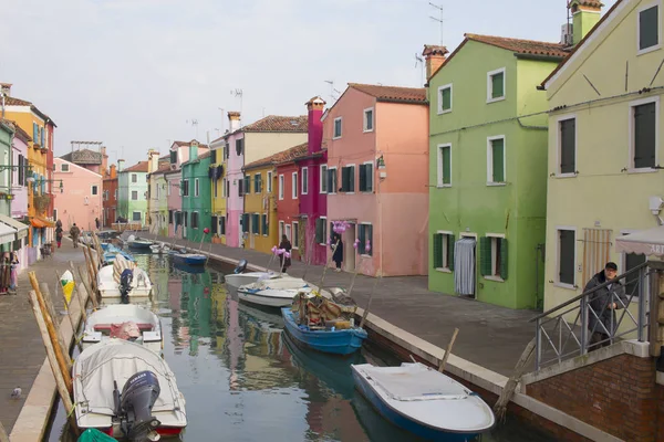 Burano Italy 2018 Colorful Houses Burano Island Winter — Stock Photo, Image