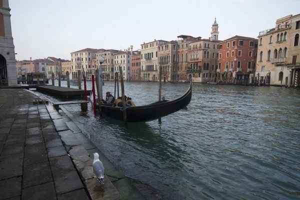 Venise Italie 2018 Canaux Venise Avec Gondoles Hiver — Photo