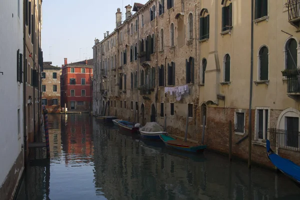 Vue Des Canaux Venise Avec Gondoles Ponts — Photo