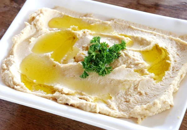 Hummus Olivový Olej Pro Libanonce — Stock fotografie