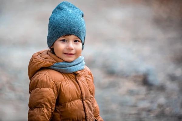 Portrait Child Outdoors Happy Little Boy — Stock Photo, Image