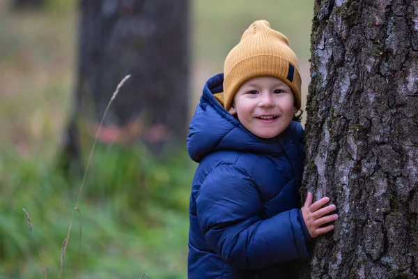 Portrait Child Outdoors Happy Little Boy — Stock Photo, Image