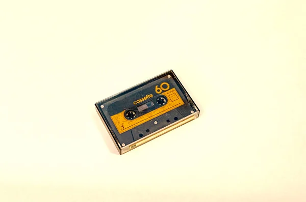 Close-up of vintage cassette tape in case — Stock Photo, Image