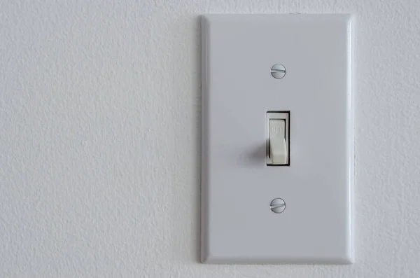 Single house interior white wall switch plate — Stock Photo, Image