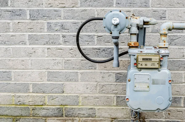 Close-up of a residential natural gas meter — Stock Photo, Image