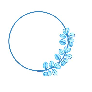 Mavi suluboya çerçeve 