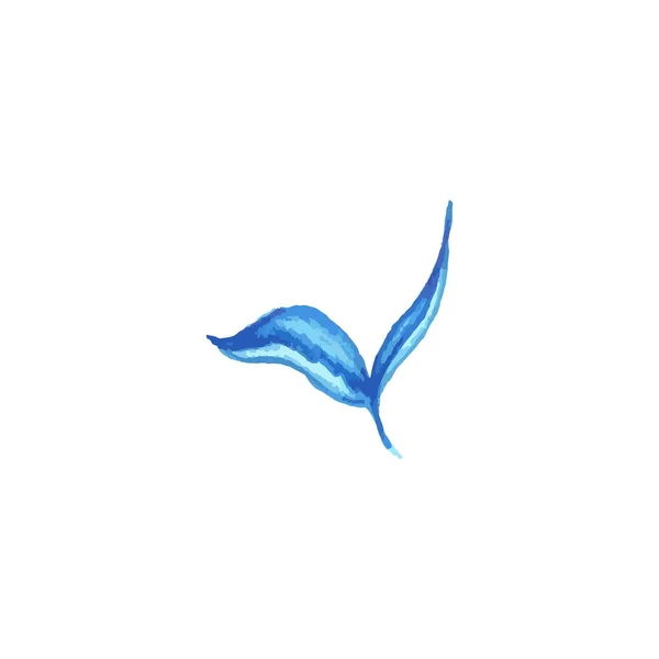 Feuilles de thé aquarelle bleue — Image vectorielle