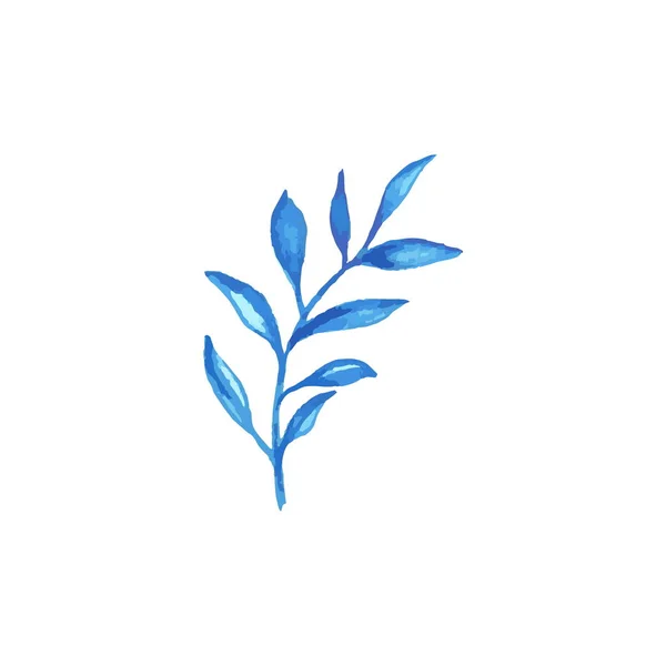 Синій акварель для весільного бітумного листя — стоковий вектор