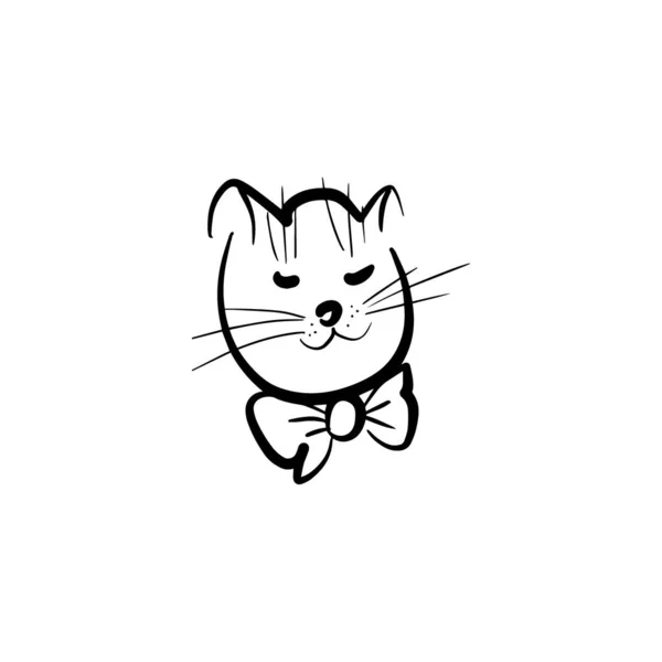 猫涂鸦墨水画 — 图库矢量图片