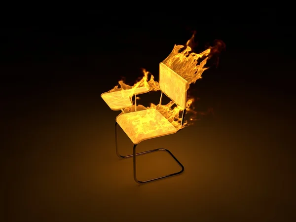 Concept Hard Exams Illustration Burning Classroom Chair — Stock Photo, Image