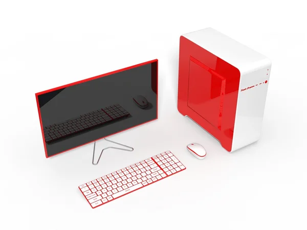 概念的なコンピュータ設計の3Dイラスト 白で隔離 — ストック写真