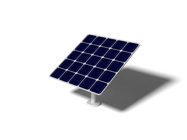 方形太阳能电池板 隔离在白色 — 图库照片