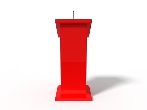 Illustration Conceptual Debate Tribune Isolated White Red Version — Stock Photo, Image