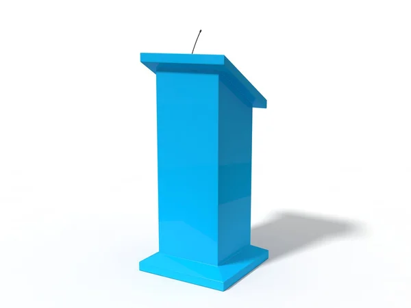 Illustration Conceptual Debate Tribune Isolated White Blue Version — Stock Photo, Image