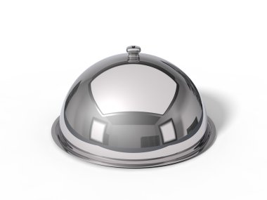 Restoran cloche 3d illüstrasyon. beyaz izole.