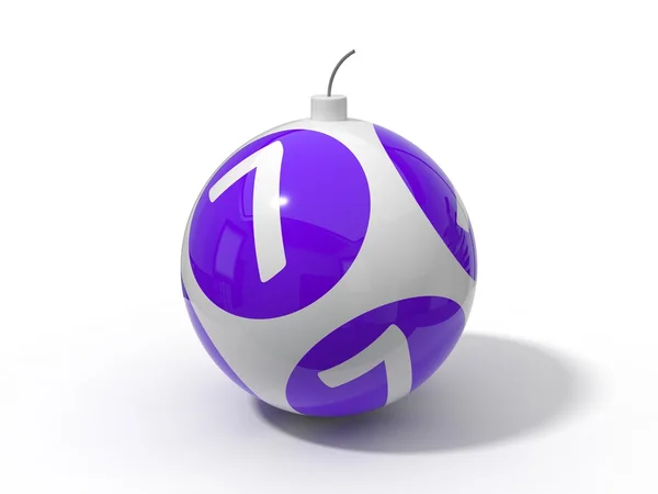 Bomb Shaped Lottery Ball Illustration Isolated White — Stock Photo, Image