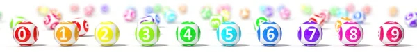 Bolas Loteria Classificados Com Profundidade Efeito Desfoque Campo Ilustração — Fotografia de Stock