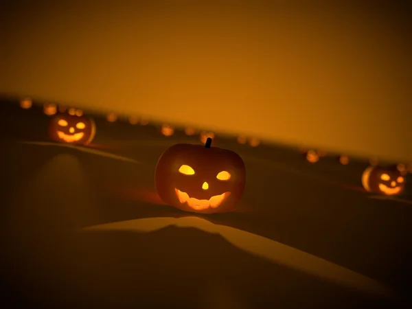 Illustration Von Halloween Kürbissen Mit Tiefenwirkung Der Feldunschärfe — Stockfoto