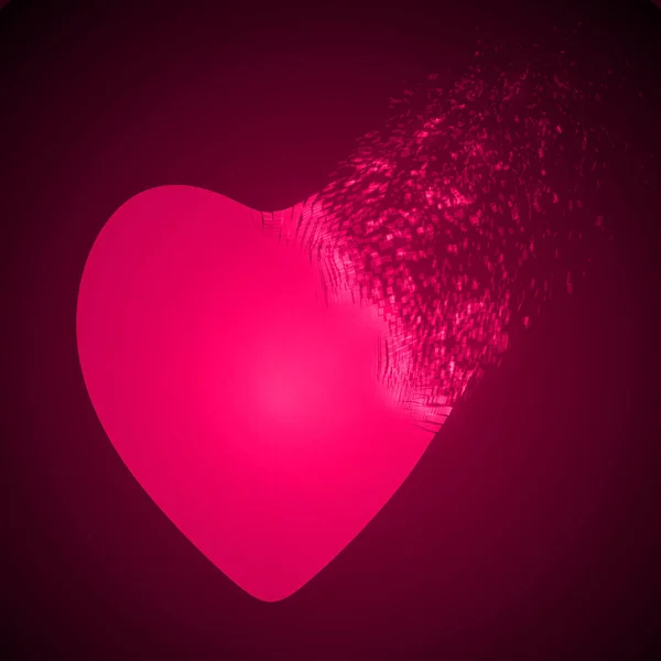 Ontbinding hart vorm. roze versie. — Stockvector