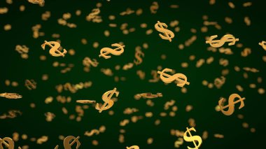 alan etkili derinliği olan altın dolar sembolleri.