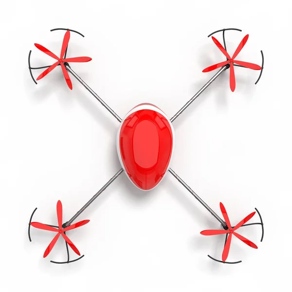 3D ilustracja dronów czerwony. — Zdjęcie stockowe