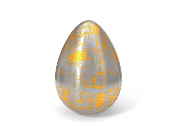 Ilustración conceptual 3d del huevo de Pascua tecnológico . —  Fotos de Stock