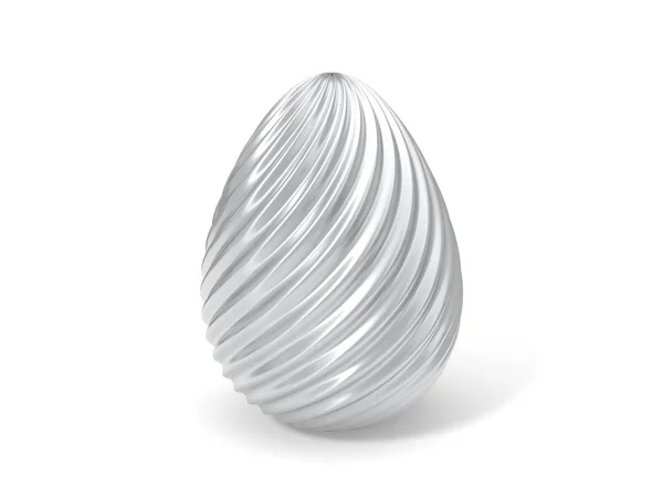 Conceptual 3d illustration of metal easter egg. — Stock Photo, Image