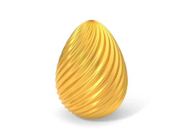 Conceptual 3d illustration of golden easter egg. — Stock Photo, Image