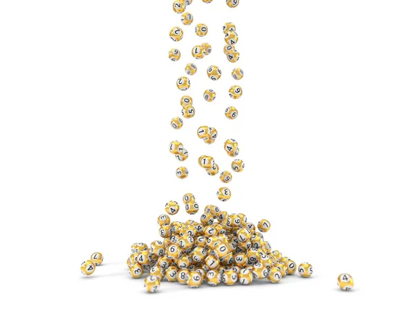 Loteria Złote Piłki spada. ilustracja 3D — Zdjęcie stockowe