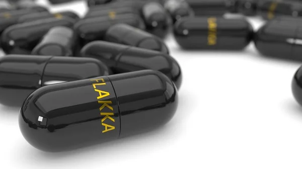 3D-Konzeption von sehr gefährlichen und tödlichen Flakka-Pillen. — Stockfoto