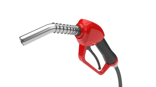Red fuel nozzle, close up view. 3d illustration — Stock Photo, Image