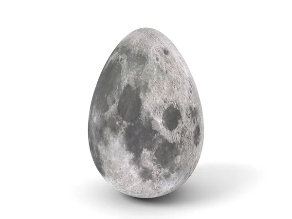 Huevo de Pascua pintado como luna. ilustración 3d — Foto de Stock