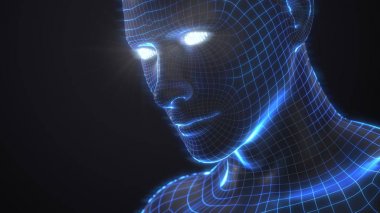 yapay zeka kavramı sanal insan avatar.3d çizim ile