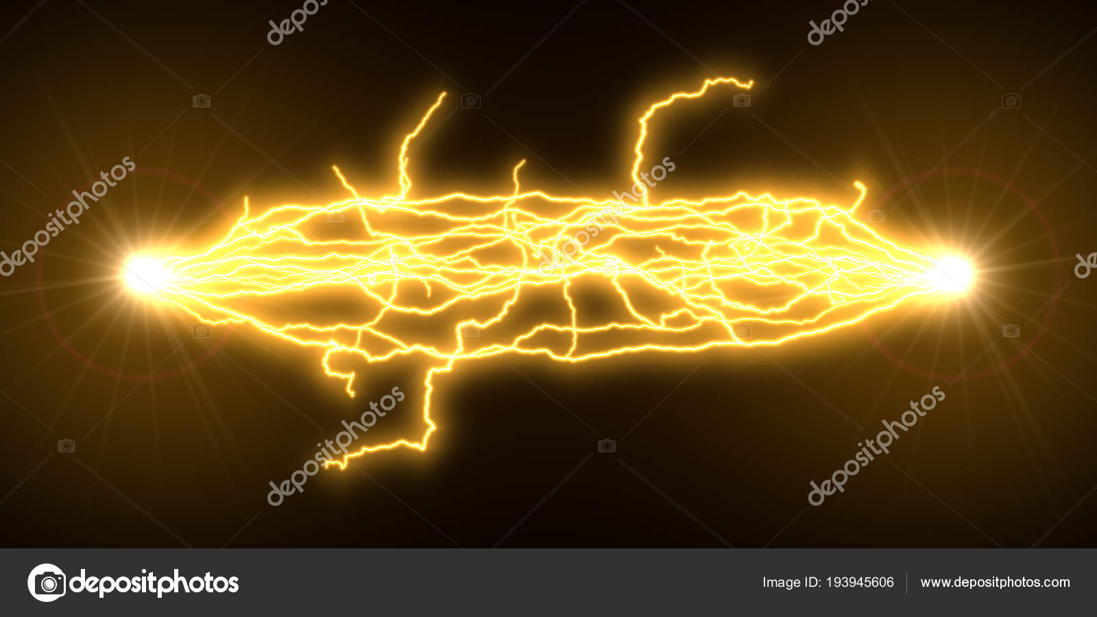 Yellow electric arcs. 3d illustration Stock Photo by ©kasezo2 193945606
