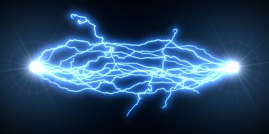 Mavi elektrik kemerler. 3D çizim