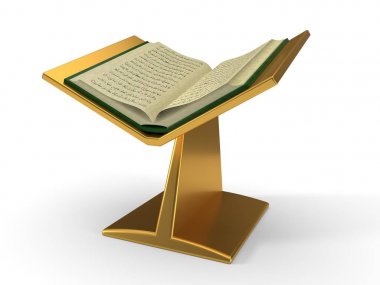 Kur'an kitap platformda. 3D çizim