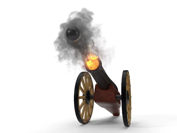 ラマダンの大砲は撃った瞬間です。3 d イラストレーション — ストック写真
