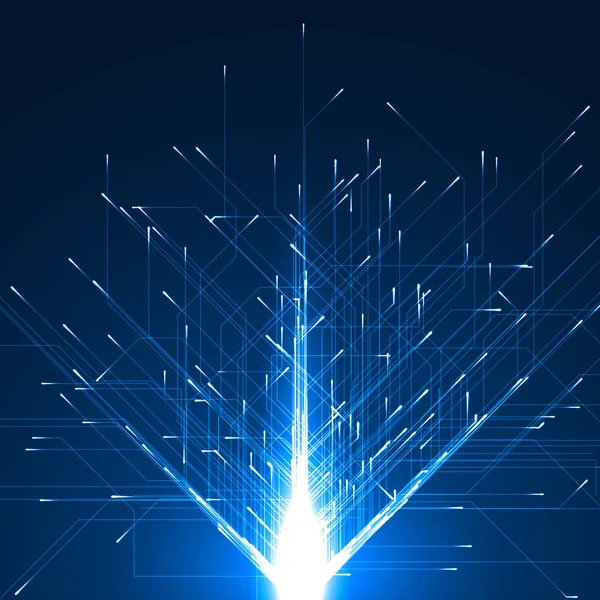 Partículas en movimiento geométrico con trazas de energía . — Archivo Imágenes Vectoriales