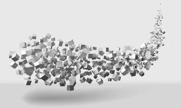 Движение большого хода, образованного кубиками случайного размера — стоковый вектор