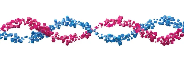 Espiral de ADN formada por cubos aleatorios — Vector de stock