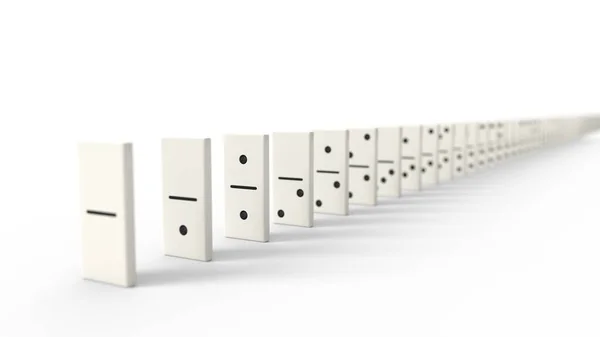 Fichas de dominó sobre fondo blanco. ilustración 3d —  Fotos de Stock