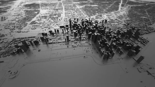 Illustration 3D de Chicago City avec matériau blanc . — Photo