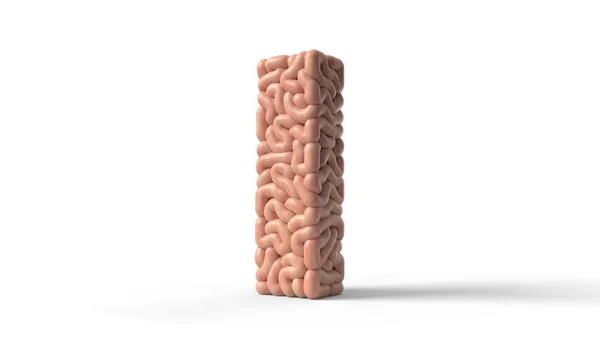 Cerebro humano en forma de letra I. Ilustración 3D — Foto de Stock