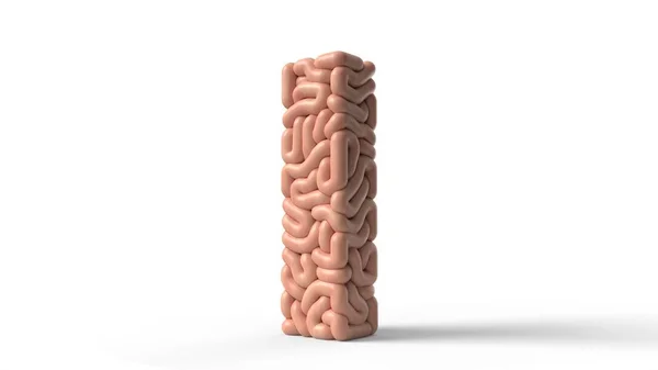 Cerebro humano en forma de letra L. Ilustración 3D — Foto de Stock