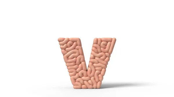 Cerebro humano en forma de letra V. Ilustración 3D — Foto de Stock