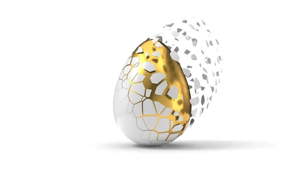 Kırılma Paskalya Yumurtası Soyma Paskalya Yumurta Temaları Için Uygun Illüstrasyon — Stok fotoğraf